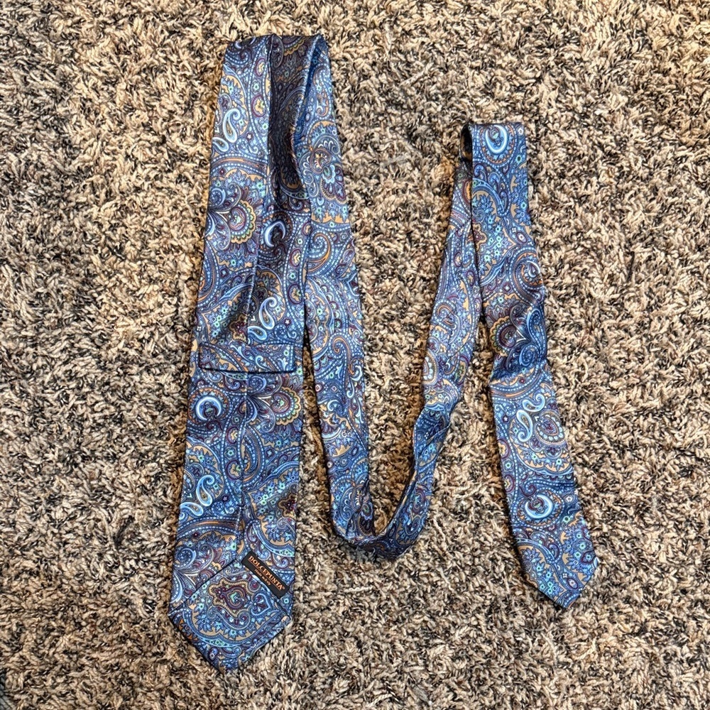 Dolcepunta Paisley Blue Men's Silk Tie